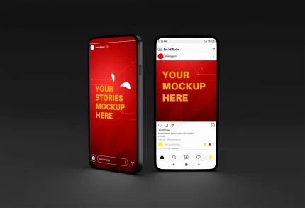 mobile phone mockup with instagram stories post t crc86fb6461 size15.59mb - title:graphic home - اورچین فایل - format: - sku: - keywords: p_id:353984