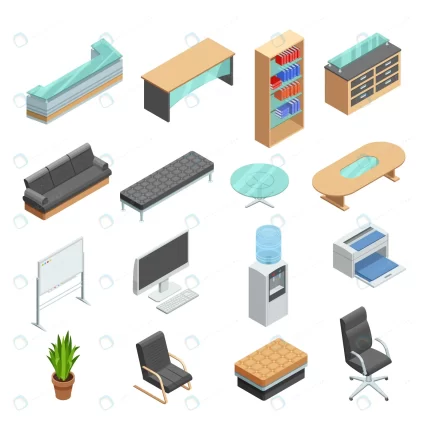 office furniture isometric icons set crc9f602e0a size2.31mb - title:graphic home - اورچین فایل - format: - sku: - keywords: p_id:353984
