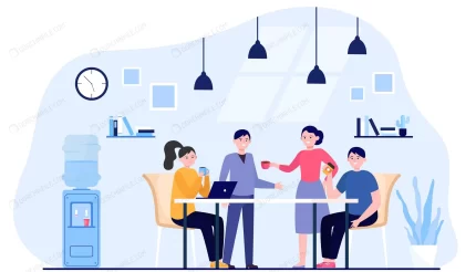 office people drinking coffee during lunch break crc72712987 size1.19mb - title:graphic home - اورچین فایل - format: - sku: - keywords: p_id:353984