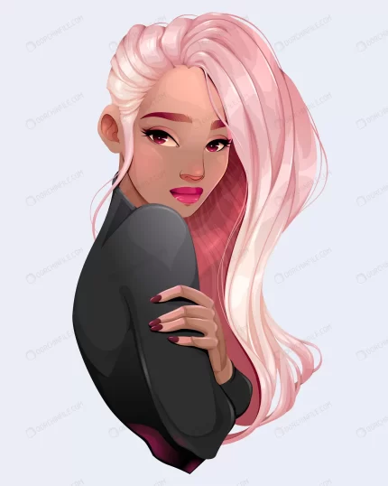 portrait of beautiful woman with pink hair crc8155d447 size3.10mb - title:graphic home - اورچین فایل - format: - sku: - keywords: p_id:353984