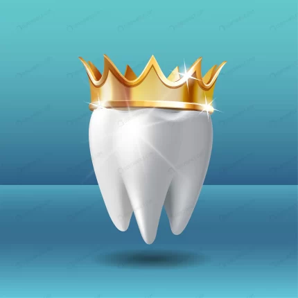 realistic white tooth golden crown tooth care den crc077de6ca size1.97mb - title:graphic home - اورچین فایل - format: - sku: - keywords: p_id:353984