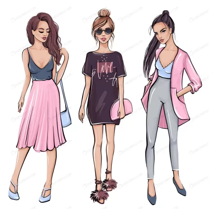 stylish girl fashion clothes hand drawn beautiful crcf5795e86 size6.11mb - title:graphic home - اورچین فایل - format: - sku: - keywords: p_id:353984