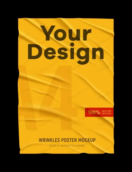 wrinkled badly glued crumpled yellow paper poster crc51977e9b size3.46mb - title:graphic home - اورچین فایل - format: - sku: - keywords: p_id:353984