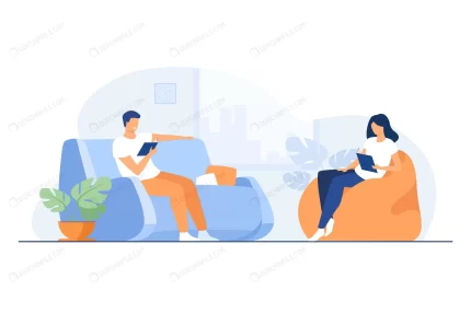 young couple reading books living room crc30272e5e size0.79mb - title:graphic home - اورچین فایل - format: - sku: - keywords: p_id:353984