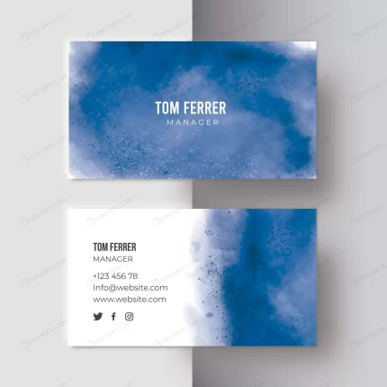 - blue watercolor business card crc4defb995 size23.09mb - Home