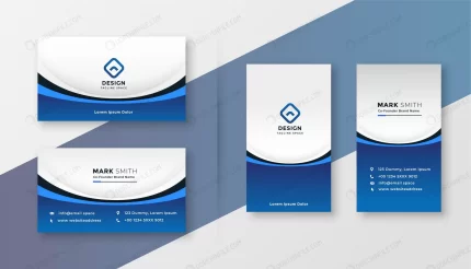 blue wavy business card professional template des crc0b4d76ce size1.72mb - title:graphic home - اورچین فایل - format: - sku: - keywords: p_id:353984