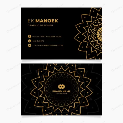 golden flower business identity cards template crc6265b854 size1.75mb - title:graphic home - اورچین فایل - format: - sku: - keywords: p_id:353984