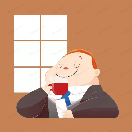 happy fat business man black suit is drinking hot crcbca447dc size1.16mb - title:graphic home - اورچین فایل - format: - sku: - keywords: p_id:353984