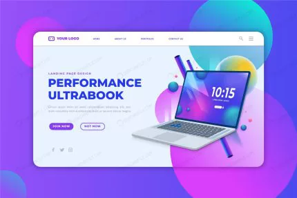 landing page with laptop crc2a7070cc size5.24mb - title:graphic home - اورچین فایل - format: - sku: - keywords: p_id:353984