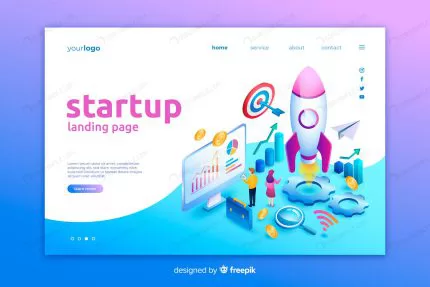 startup landing page isometric design crc6a3d8702 size2.21mb - title:graphic home - اورچین فایل - format: - sku: - keywords: p_id:353984