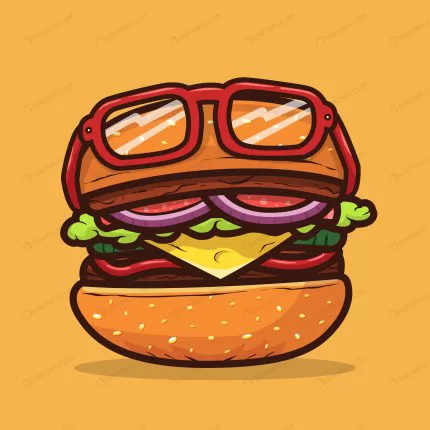 burger illustration with eyeglasses food illustra crcb887b6ef size1.76mb - title:graphic home - اورچین فایل - format: - sku: - keywords: p_id:353984