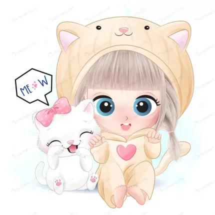 cute girl with little kitty illustration crc334ea883 size11.88mb - title:graphic home - اورچین فایل - format: - sku: - keywords: p_id:353984