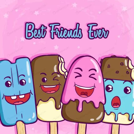 cute ice cream stick with funny face best friends crcdd03e95a size3.36mb - title:graphic home - اورچین فایل - format: - sku: - keywords: p_id:353984