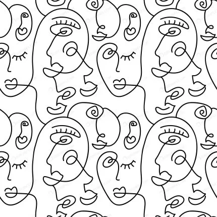 one line drawing abstract face seamless pattern m crc98a1d982 size2.61mb - title:graphic home - اورچین فایل - format: - sku: - keywords: p_id:353984