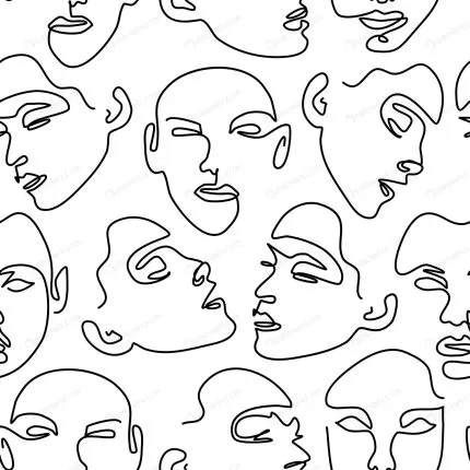 seamless pattern with female portraits one line d crc4c9d6841 size1.65mb - title:graphic home - اورچین فایل - format: - sku: - keywords: p_id:353984