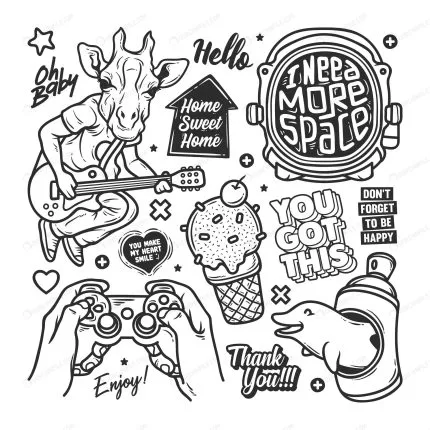 stickers hand drawn doodle crc6c9e7f91 size4.42mb - title:graphic home - اورچین فایل - format: - sku: - keywords: p_id:353984