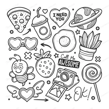 stickers hand drawn doodle crc771a6a95 size3.91mb - title:graphic home - اورچین فایل - format: - sku: - keywords: p_id:353984