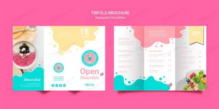 trifold smoothie brochures set template crc721b36cd size82.30mb - title:graphic home - اورچین فایل - format: - sku: - keywords: p_id:353984