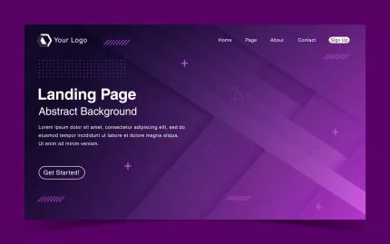 website landing page template with geometric purp crc997ffed1 size7.52mb - title:graphic home - اورچین فایل - format: - sku: - keywords: p_id:353984