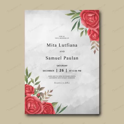 wedding invitation template with bouquet watercol crc222d9bd4 size7.54mb - title:graphic home - اورچین فایل - format: - sku: - keywords: p_id:353984