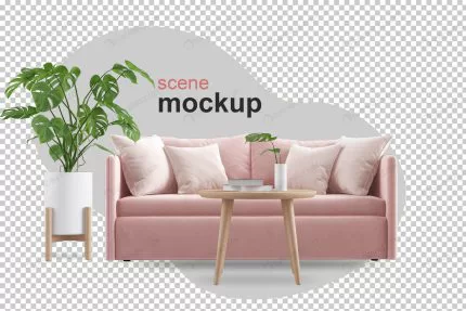 front view sofa plant 3d rendering crc4044806a size10.01mb - title:graphic home - اورچین فایل - format: - sku: - keywords: p_id:353984