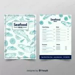 hand drawn restaurant seafood menu template crcd54d93fb size15.35mb - title:Home - اورچین فایل - format: - sku: - keywords:وکتور,موکاپ,افکت متنی,پروژه افترافکت p_id:63922