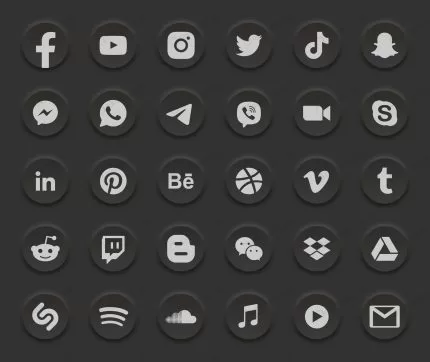 social media dark 3d round web icons set crc467fd528 size21.56mb - title:graphic home - اورچین فایل - format: - sku: - keywords: p_id:353984